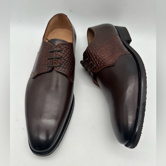 DAPPER SHOES CO. Handcrafted Genuine Leather Men's Wingtip Brogue Oxfords Sz 9 - Picture 5 of 9